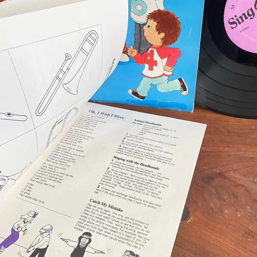 Vintage 1987 Following Directions Sing & Learn Vinyl Record